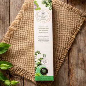 INCIENSO GOOD LUCK – PATCHOULI & AVENTURINA VERDE (15g)